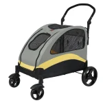 Large Dog Stroller 4 Wheel Pet Trolley Carrier Foldable 3 | PricZone
