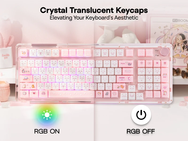 Mewsic Jelly Keycap Set 122 Mao Profile Keycaps Abs+PC 11
