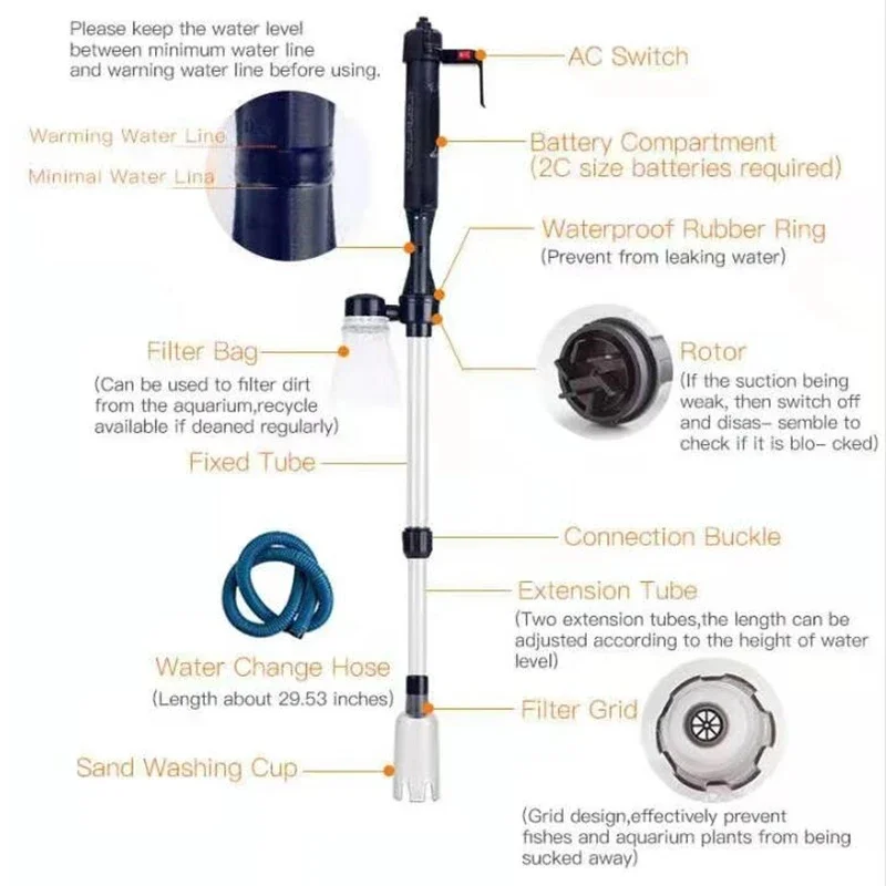 Electric Aquarium Water Change Pump Cleaning Tools Gravel 4 | PricZone Electric Aquarium Water Change Pump Cleaning Tools Gravel 4 | PricZone