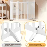 Freestanding Wooden Dog Gate 3Panel 36In H Foldable Pet 4 | PricZone Freestanding Wooden Dog Gate 3 Panel 36In H Foldable Pet 4 | PricZone