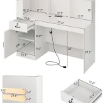 LED Reception Desk with Power Outlets L Shaped 2 | PricZone