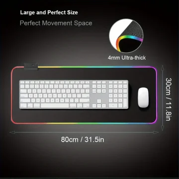 RGB Gaming Mouse Pad 0.16 Inch Thickness 13 Light Modes 2