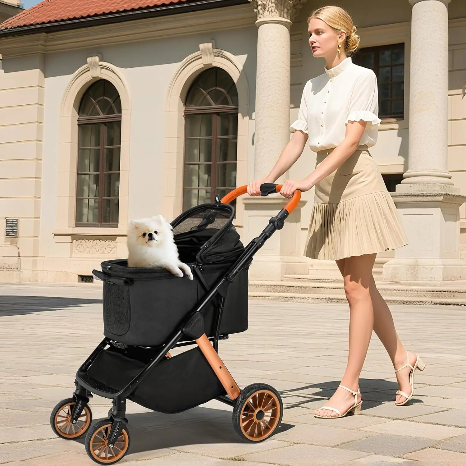 Foldable Dog Stroller for Medium Small Dogs Cats Up To 55 1 | PricZone Foldable Dog Stroller for Medium Small Dogs Cats Up To 55 1 | PricZone