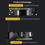 Pci E 50 X16 To Dual Mcio 8I Splitter Card 3 | PricZone