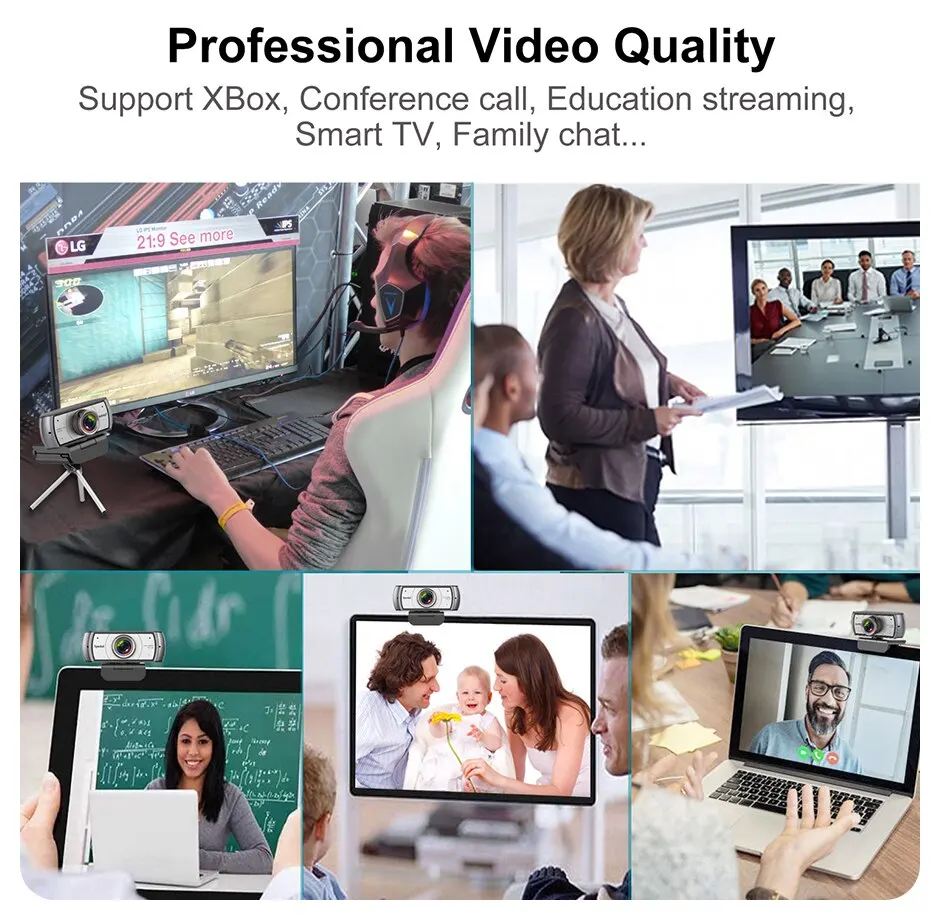 1080P 120° USB Streaming HD Webcam with Microphone 11