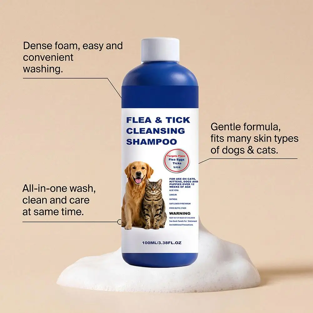 100Ml Pet Flea Tick Cleansing Shampoo Gentle Soothing 21