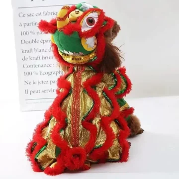 Chinese New Year Lion Dance Dog Costume for Puppy Pet 1 | PricZone