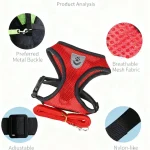 Pet Chest Strap Harness Leash Set Dog Cat Mesh Breathable 6 | PricZone Pet Chest Strap Harness Leash Set Dog Cat Mesh Breathable 6 | PricZone