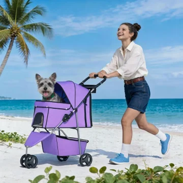 3-Wheel Pet Stroller Dog Cat Cage Jogger Or Medium Small 2