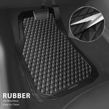 All-Weather Rubber Car Floor Mats Set Durable Anti-Slip 3D 2