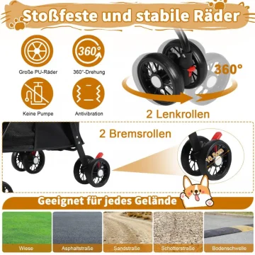 4-Wheel Pet Stroller for Foldable Outdoor Travel Carrier 1