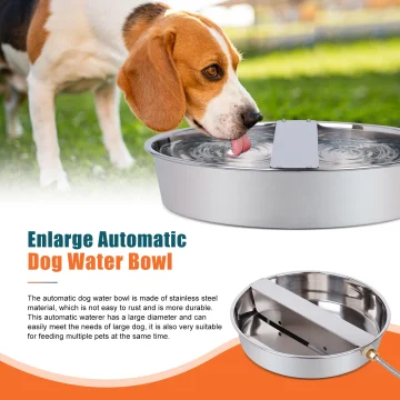Stainless Steel Automatic Dog Water Feeding Trough Pet 2