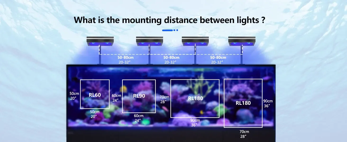 Popbloom Rl180 WiFi LED Aquarium Reef Light 180W Full 19