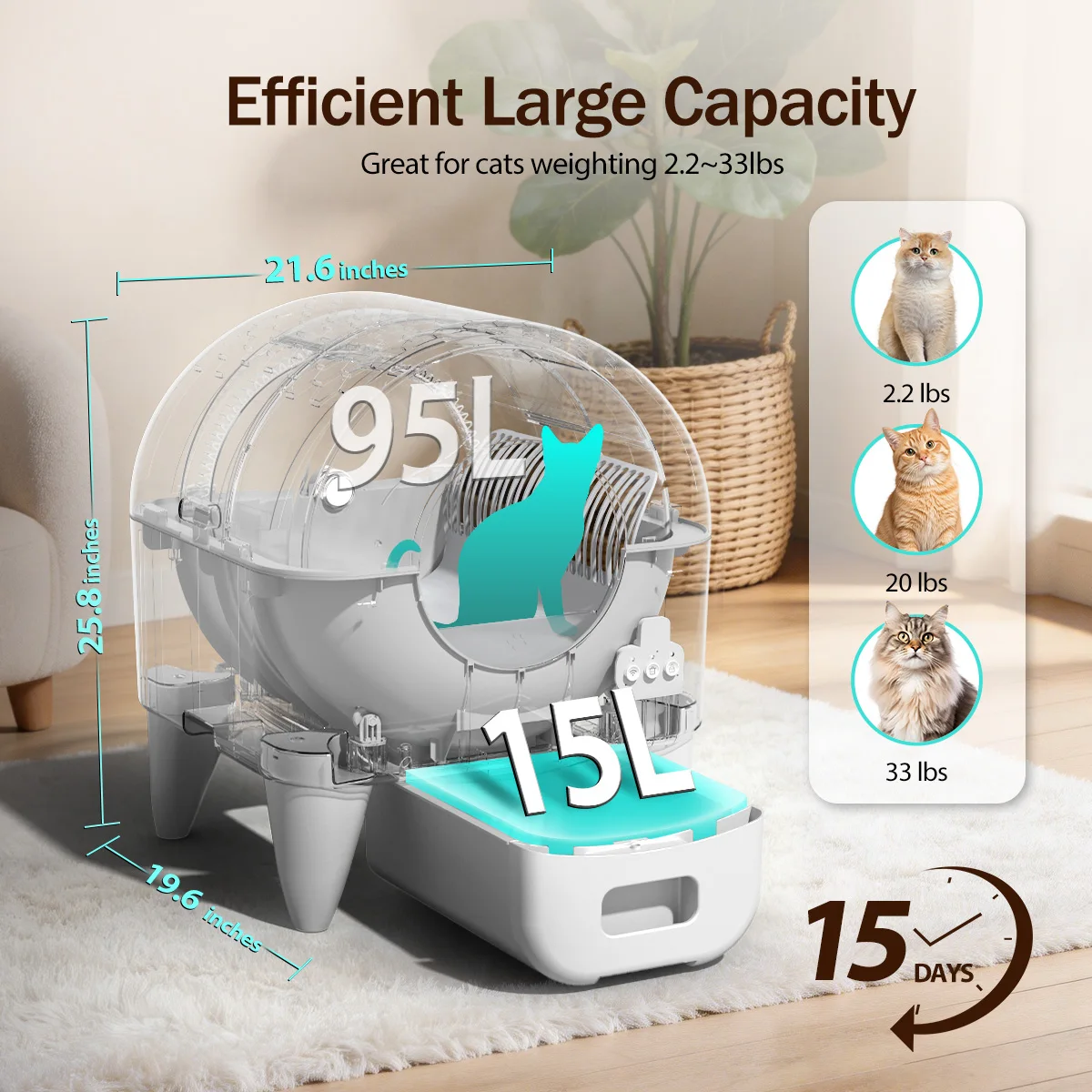 95L Automatic Smart Cat Litter Box Self Cleaning Fully 6 | PricZone 95L Automatic Smart Cat Litter Box Self Cleaning Fully 6 | PricZone