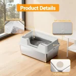 Extra Large Enclosed Stainless Steel Cat Litter Box Metal 4 | PricZone