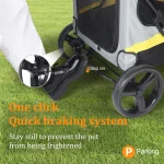 2 Size One Click Folding Dog Stroller 4 Wheel Jogger 7 | PricZone