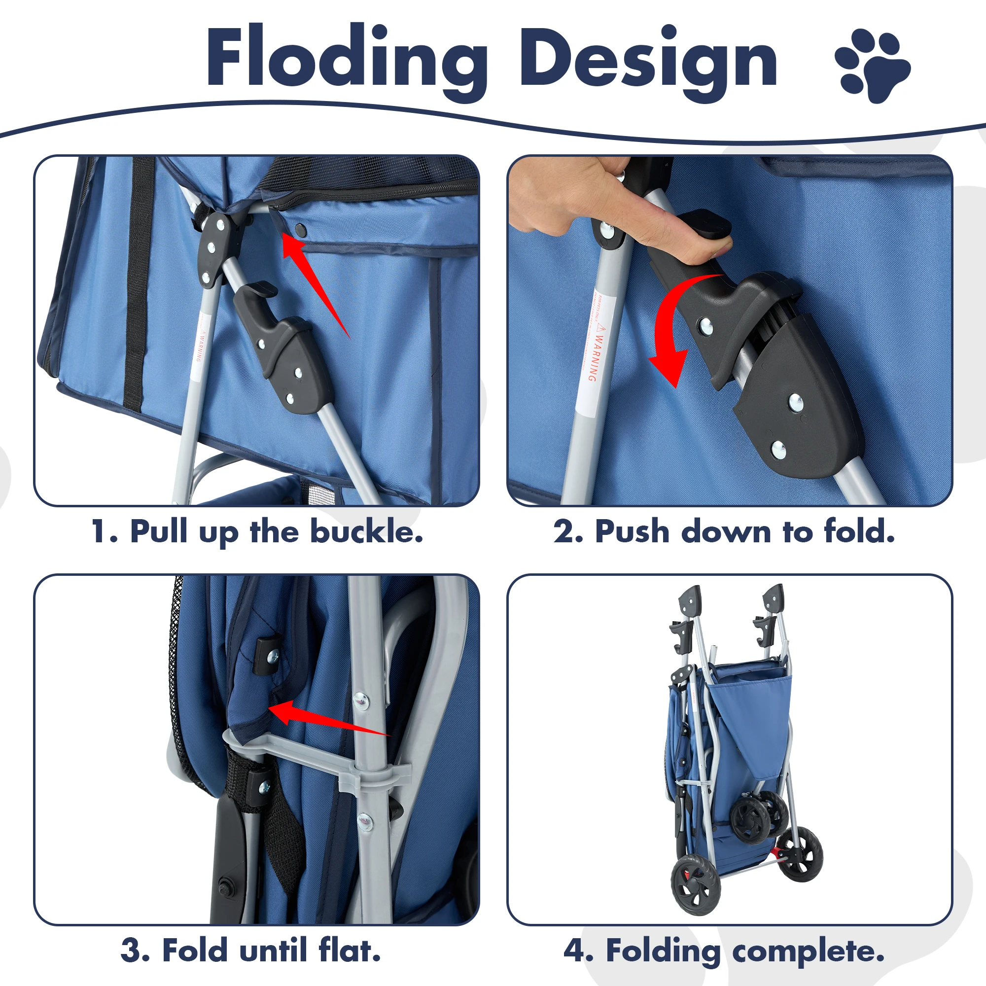 Jhk 3Wheel Foldable Pet Stroller for Small Dogs and Cats 5 | PricZone Jhk 3 Wheel Foldable Pet Stroller for Small Dogs and Cats 5 | PricZone