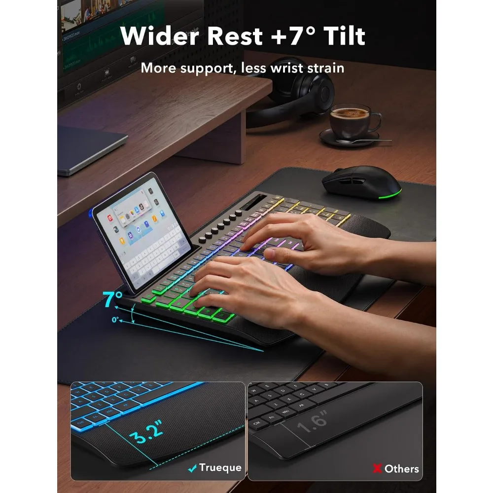 Rechargeable Backlit Keyboard and Mouse Combo with Wrist 3 | PricZone Rechargeable Backlit Keyboard and Mouse Combo with Wrist 3 | PricZone