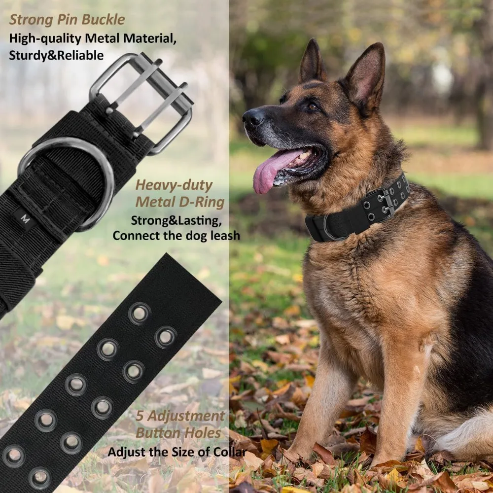 Military Dog Collar Adjustable Nylon with Metal Buckle Soft 2 | PricZone Military Dog Collar Adjustable Nylon with Metal Buckle Soft 2 | PricZone