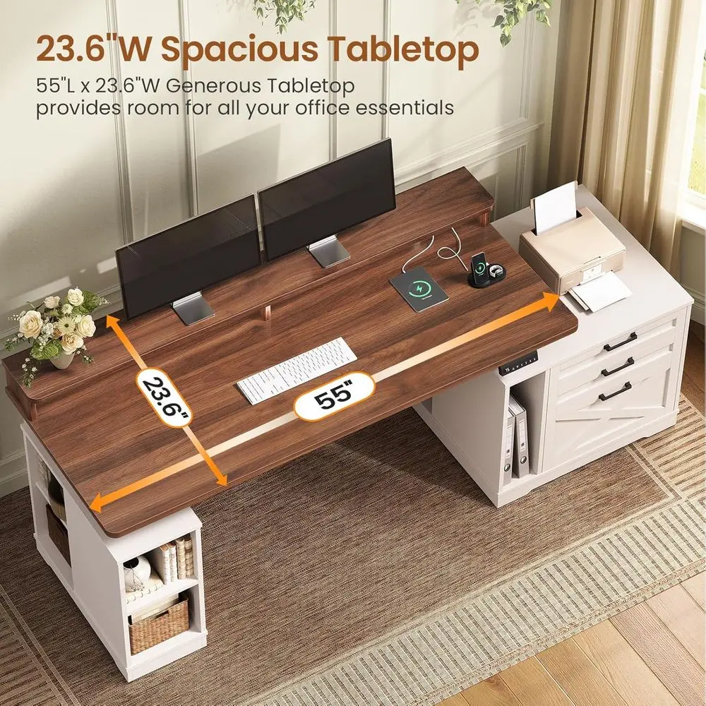 Adjustable Height Computer Desk with Storage and Drawers 5 | PricZone Adjustable Height Computer Desk with Storage and Drawers 5 | PricZone