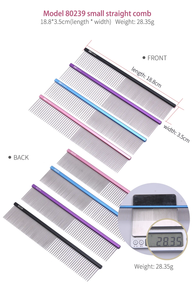Fenice Metal Comb for Dogs Stainless Steel Pet Dog Cat Pin 34