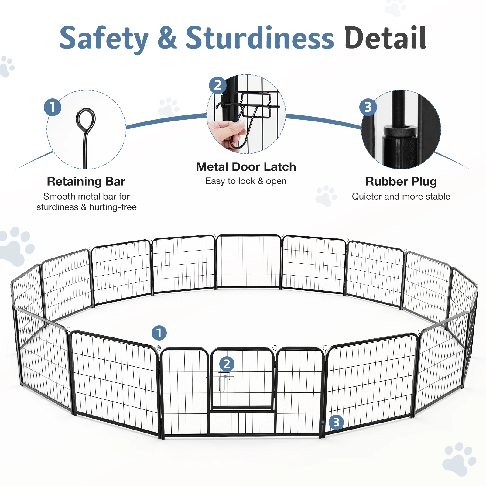 Jhk 16 Panels Dog Playpen Pet Fence Metal 24 Inch To 32 5 | PricZone Jhk 16 Panels Dog Playpen Pet Fence Metal 24 Inch To 32 5 | PricZone