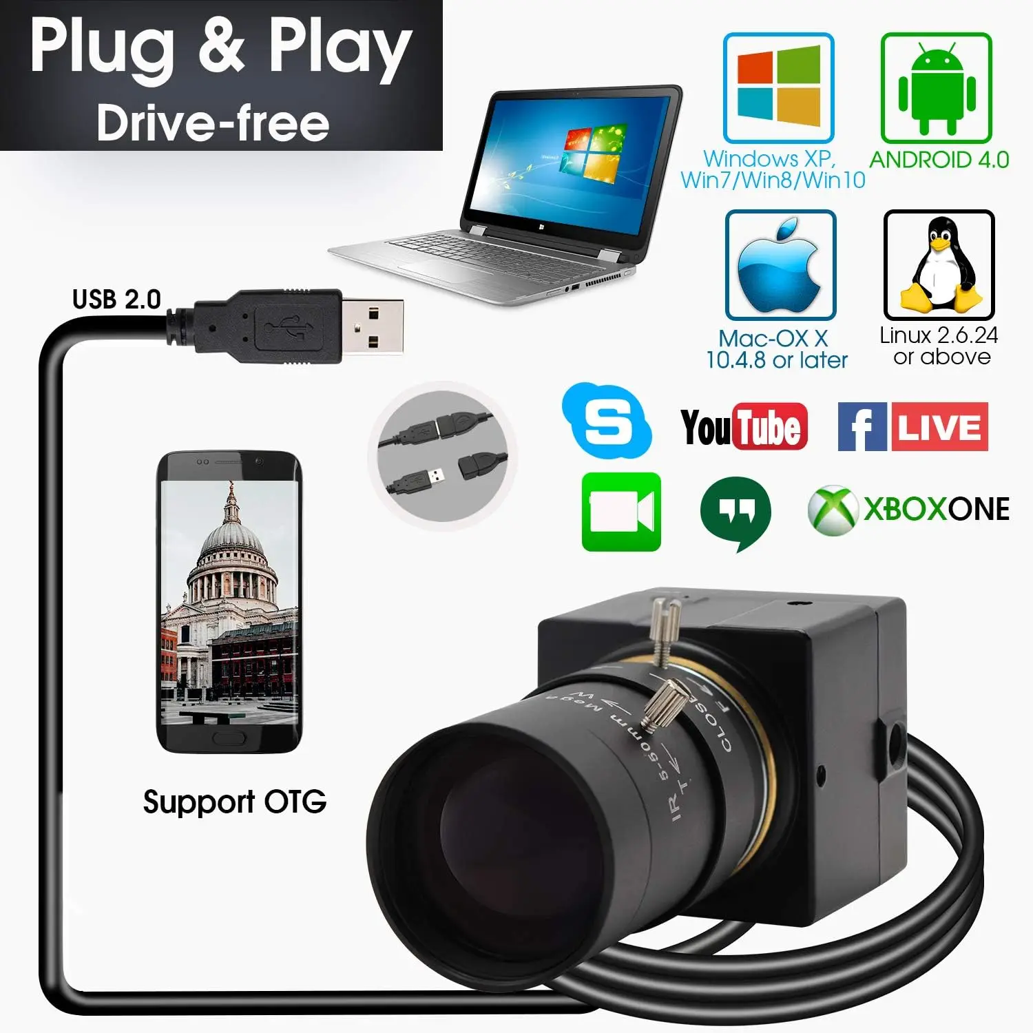 1080P HD USB Webcam with 10X Optical Zoom Lens 2MP 5 | PricZone 1080P HD USB Webcam with 10X Optical Zoom Lens 2MP 5 | PricZone