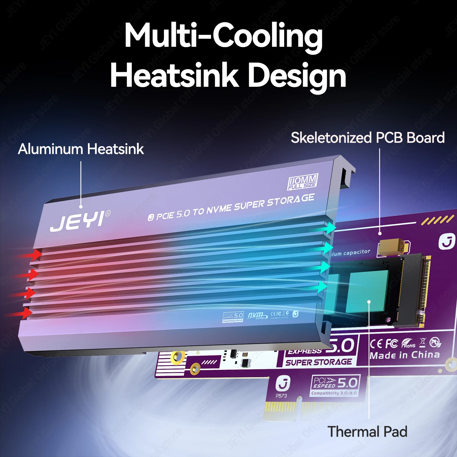 Jeyi Pcie 50 M2 Nvme Expansion Card with Cool Heatsink 5 | PricZone Jeyi Pcie 50 M2 Nvme Expansion Card with Cool Heatsink 5 | PricZone