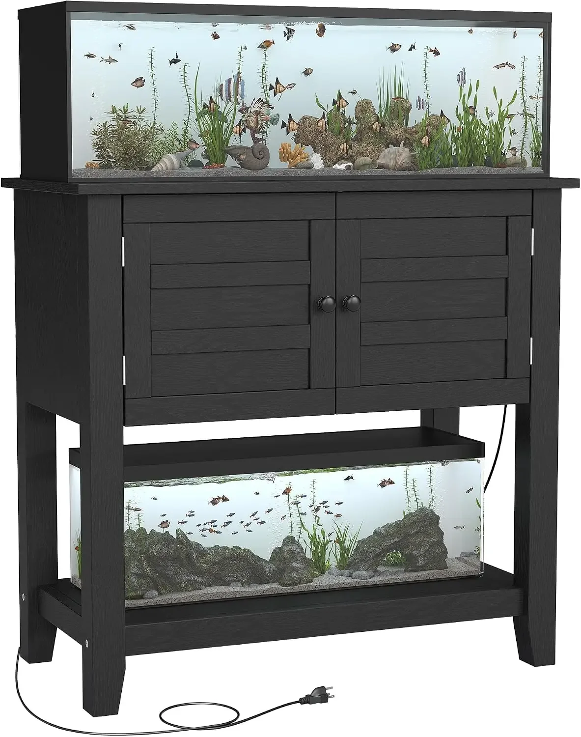 Heavy-Duty Aquarium Stand Cabinet with Built-In Charging 10