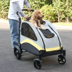 Large Dog Stroller 4 Wheel Pet Trolley Carrier Foldable 1 | PricZone