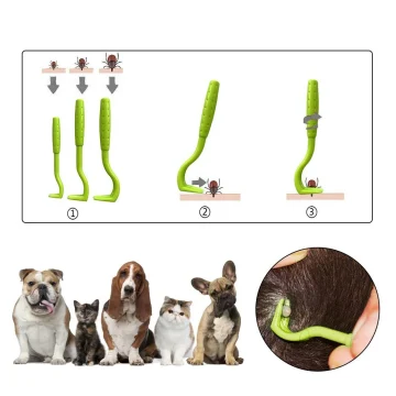 Flea Remover Hook Tick Tweezer Pull Pet Cat Dog Accessaries 2