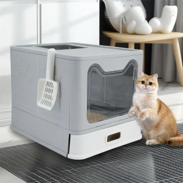 Enclosed Stainless Steel Cat Litter Box with Lid Scoop 1 | PricZone