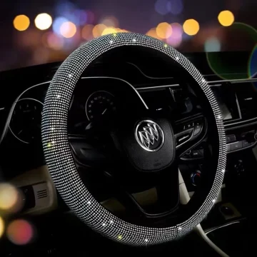 Universal Rhinestone Car Steering Wheel Cover Elastic 1