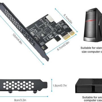 Pci-E 1X To USB 3.2 Gen1 Type-E Expansion Card 2