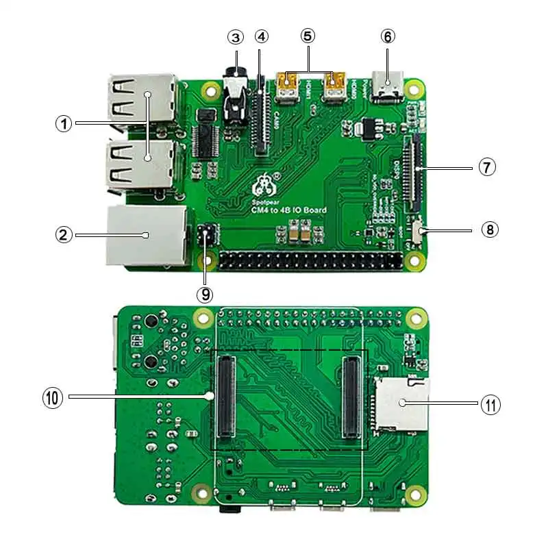 CM4 to 4B Interface Expansion Board Adapter 9