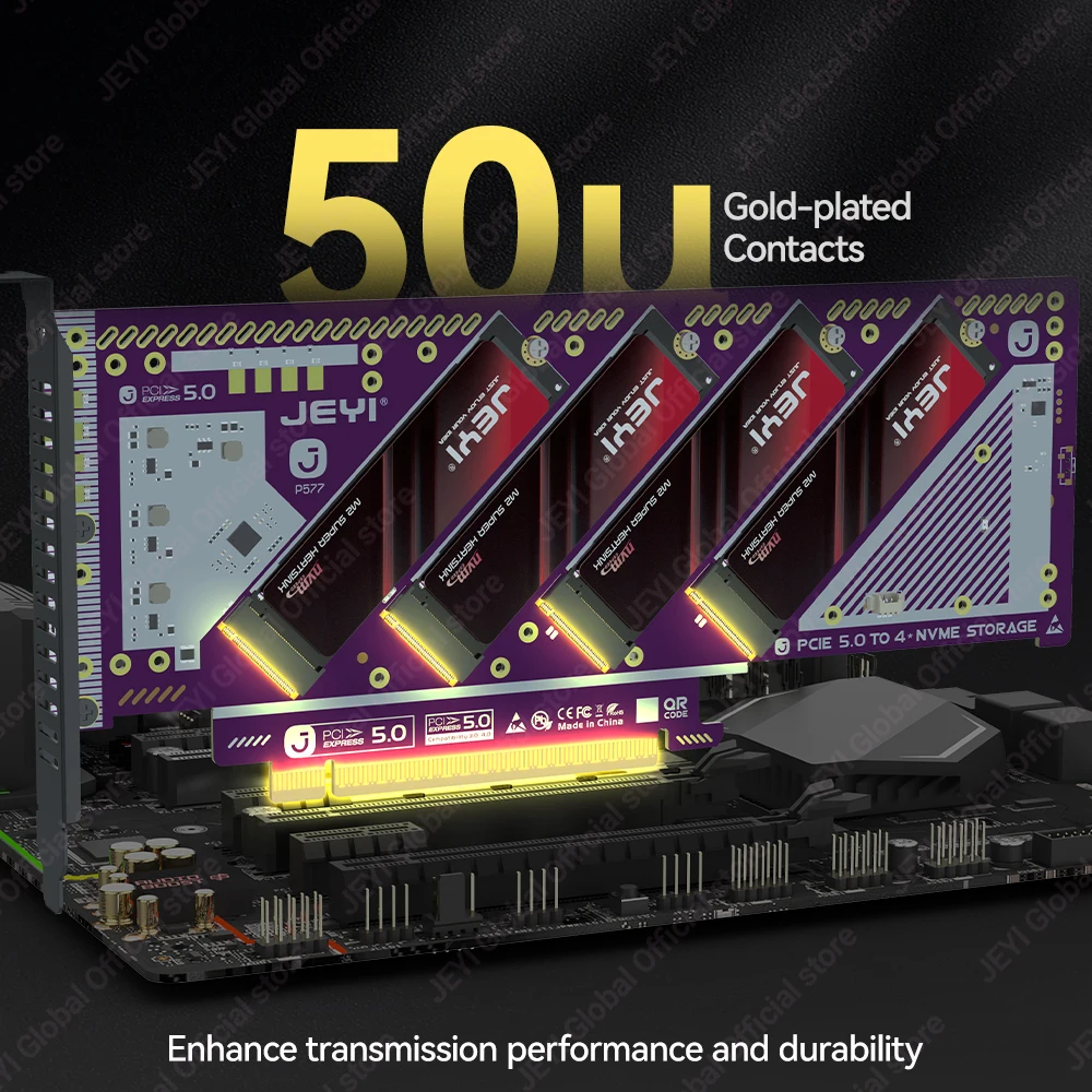 Jeyi Pcie 50 X16 Quad M2 Expansion Card with 4Bay Nvme 5 | PricZone Jeyi Pcie 50 X16 Quad M2 Expansion Card with 4 Bay Nvme 5 | PricZone
