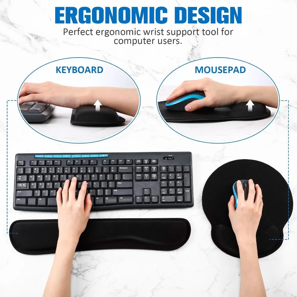 Ergonomic Mouse Pad and Keyboard Set with Wrist Support 3 | PricZone Ergonomic Mouse Pad and Keyboard Set with Wrist Support 3 | PricZone