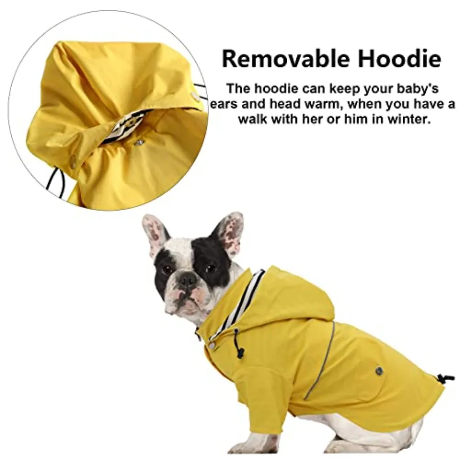 Dog Raincoat with Reflective Buttons and Adjustable Hood 5 | PricZone Dog Raincoat with Reflective Buttons and Adjustable Hood 5 | PricZone