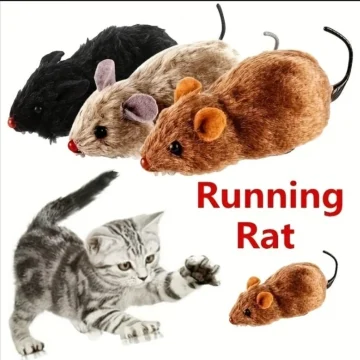 Lifelike Running Plush Mouse Toy 1Pc Spring Powered 1 | PricZone