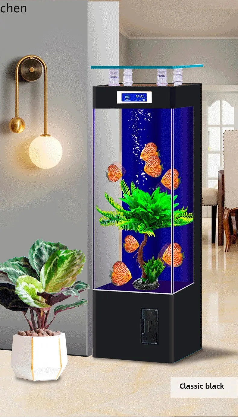 Hys Glass Fish Tank Living Room Small Household Vertical 15