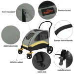 Dog Stroller Ultra Large 4 Wheel Pet Jogger Wagon 4 | PricZone