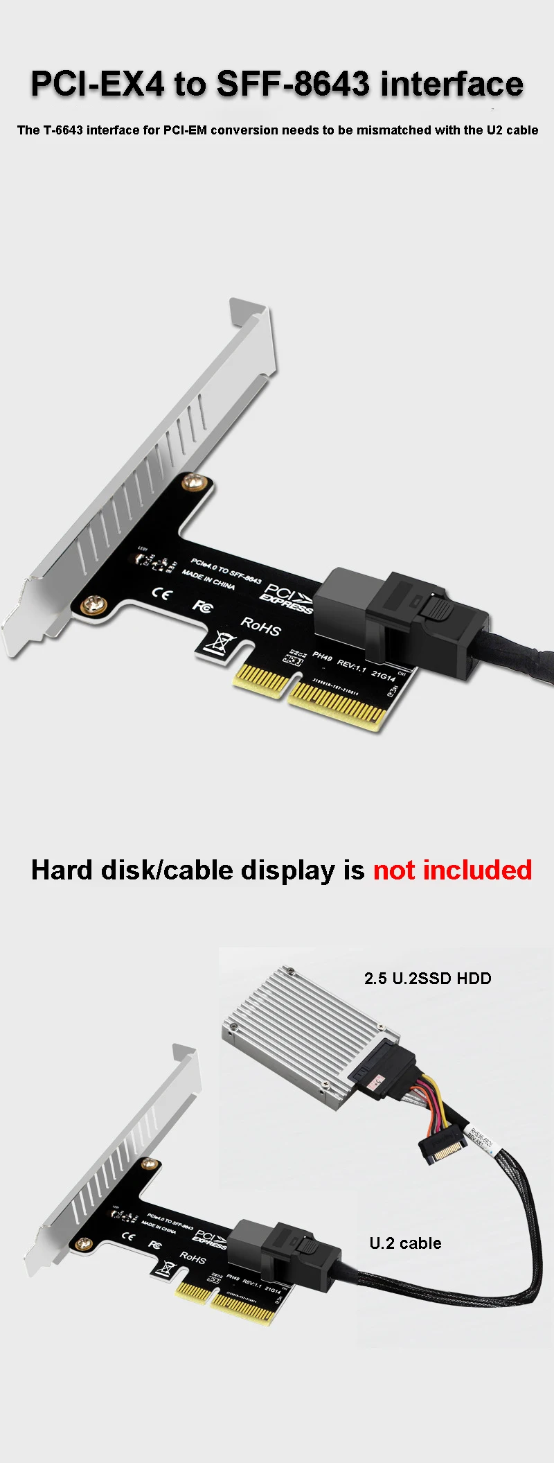 Port PCIe 4.0 To Sff-8643 Sas/Sata Raid Adapter 13