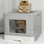 Large Cat Litter Box Kitty Sandbox Enclosed Splashproof 2 | PricZone Large Cat Litter Box Kitty Sandbox Enclosed Splashproof 2 | PricZone