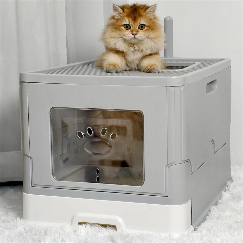 Large Cat Litter Box Kitty Sandbox Enclosed Splashproof 2 | PricZone Large Cat Litter Box Kitty Sandbox Enclosed Splashproof 2 | PricZone