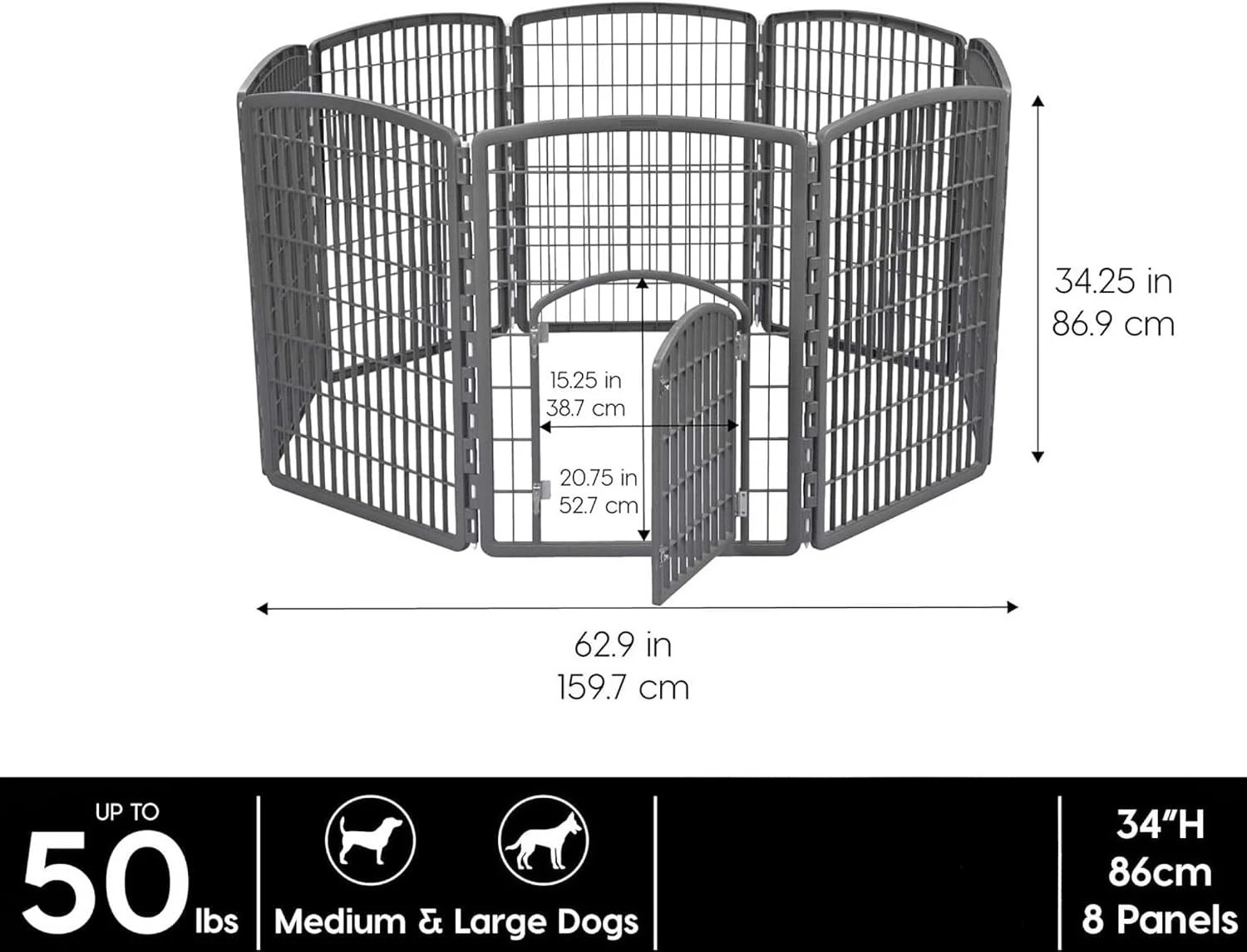 8Panel Dog Playpen Pet Enclosure Dark Gray Containment 2 | PricZone 8 Panel Dog Playpen Pet Enclosure Dark Gray Containment 2 | PricZone