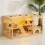 Natural Wooden Hamster Cage Habitat Dual-Access Door