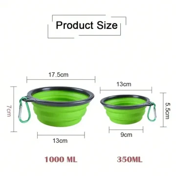Folding Silicone Dog Feeder Bowl 2 In 1 Pet Dispenser 2