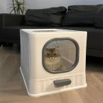 Leak Proof Enclosed Cat Litter Box Pull Out Drawer Kitten 3 | PricZone