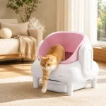 Cumrige Pink Cream Beige Smart SelfCleaning Cat Litter Box 1 | PricZone Cumrige Pink Cream Beige Smart SelfCleaning Cat Litter Box 1 | PricZone