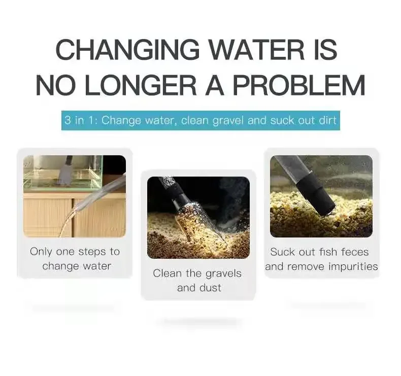 Electric Aquarium Water Change Pump Cleaning Tools Gravel 8
